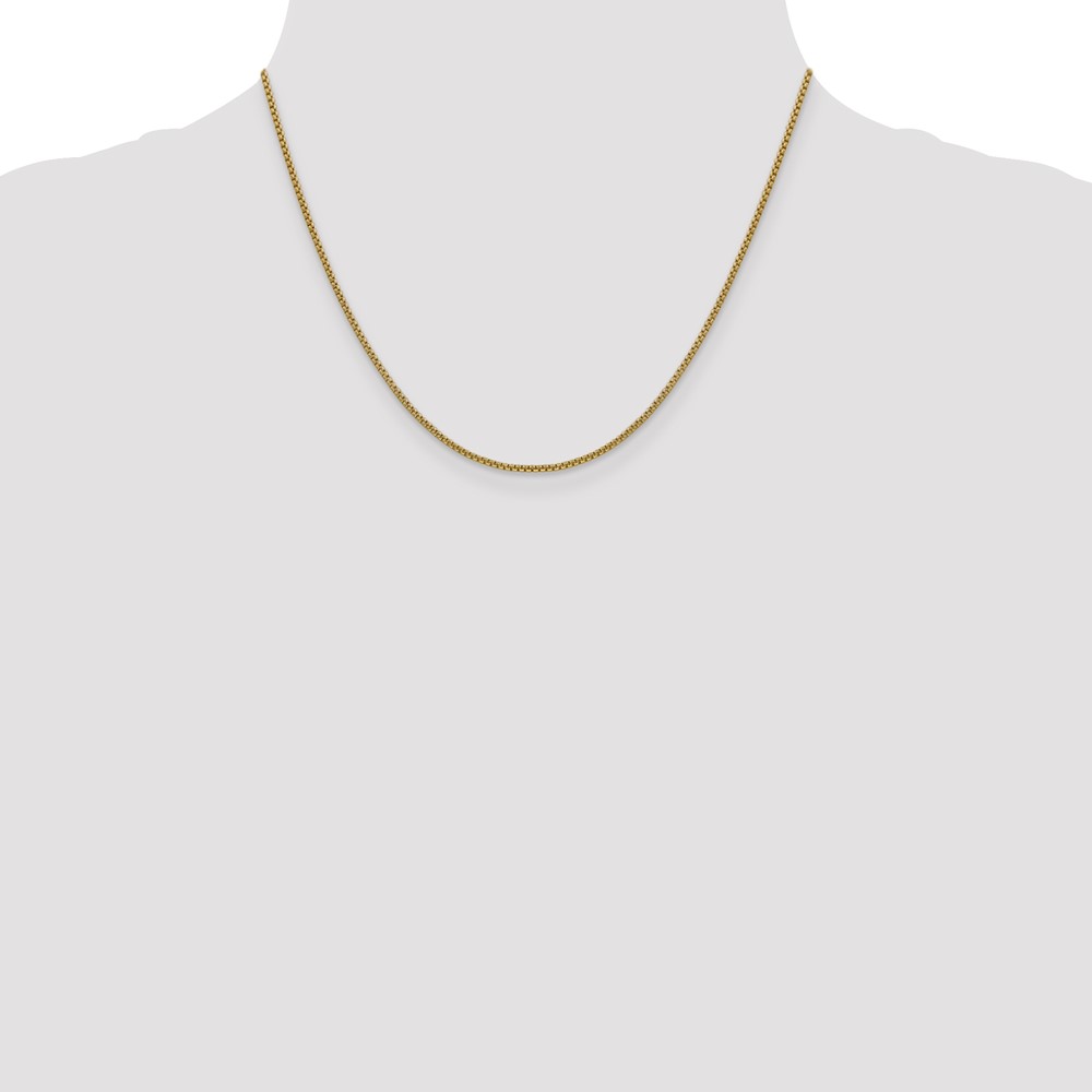 14K 18 inch 1.5mm Semi-Solid Round Box with Lobster Clasp Chain (BC140-18)
