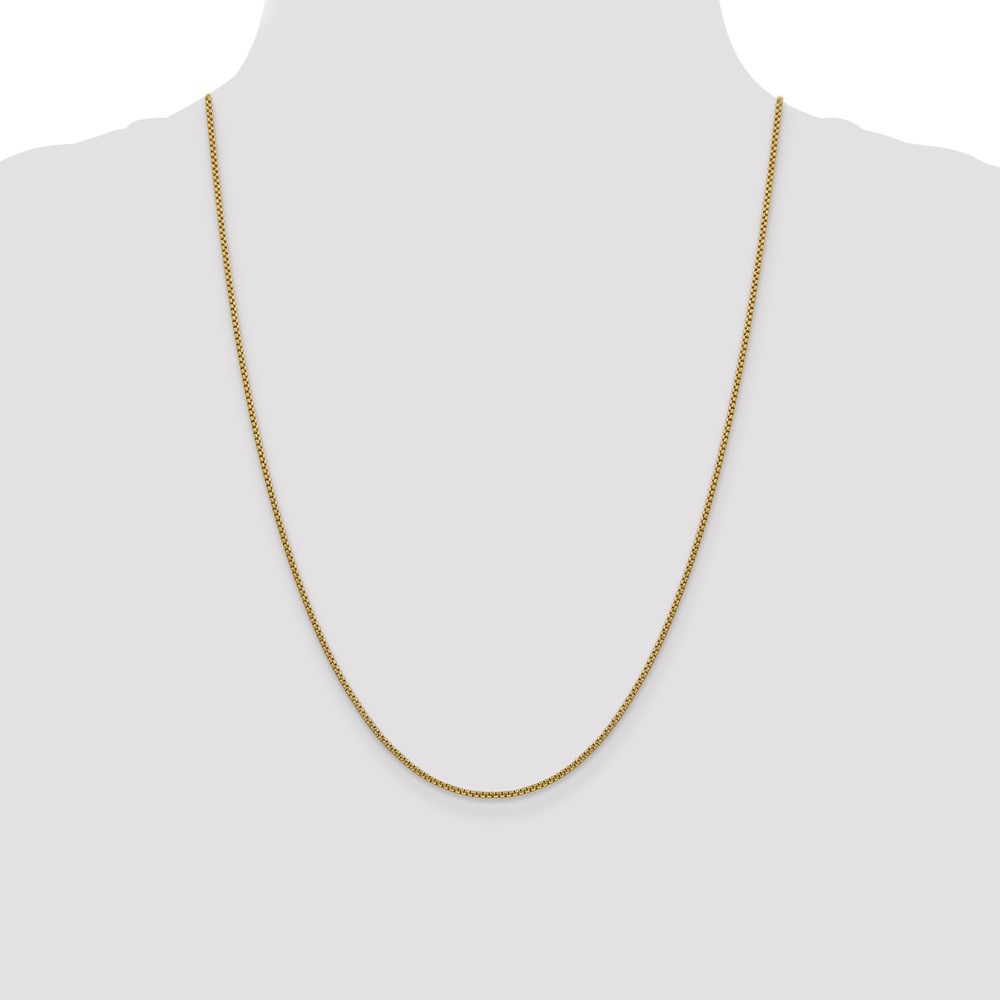 14K 24 inch 1.5mm Semi-Solid Round Box with Lobster Clasp Chain (BC140-24)