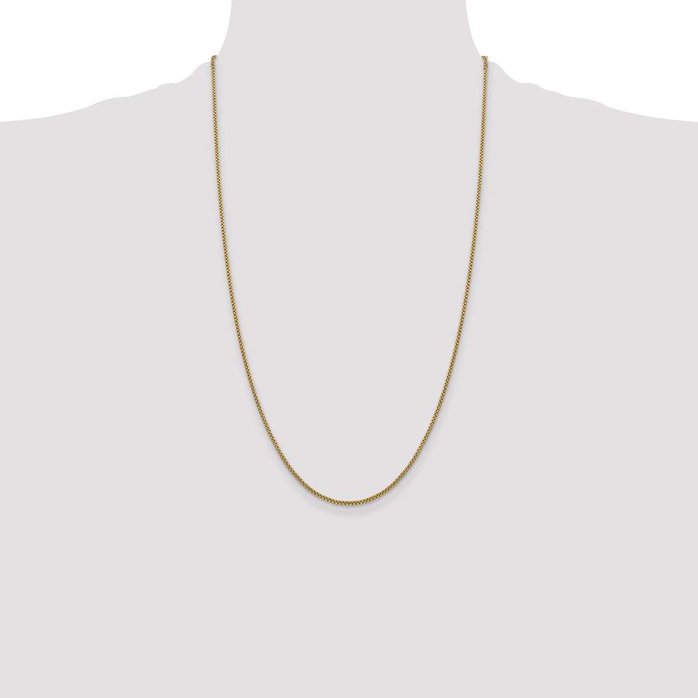 14K 26 inch 1.5mm Semi-Solid Round Box with Lobster Clasp Chain (BC140-26)