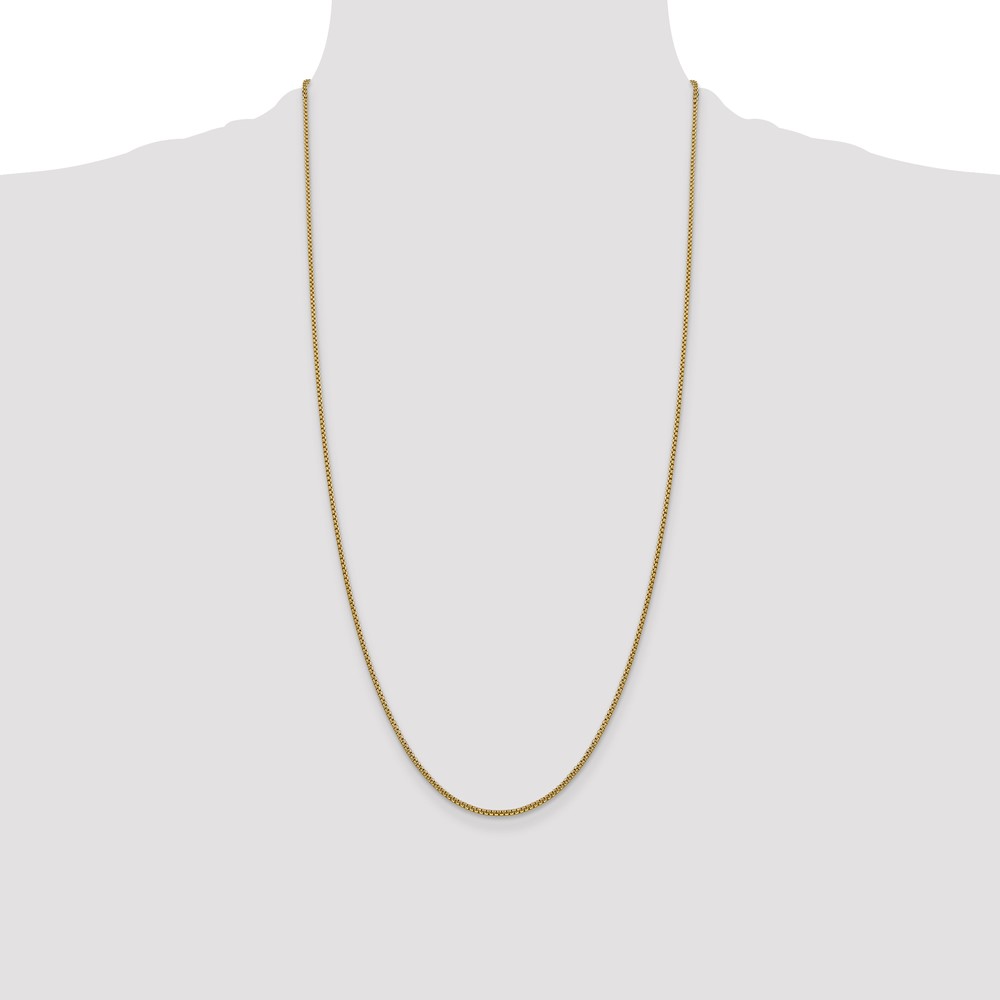 14K 28 inch 1.5mm Semi-Solid Round Box with Lobster Clasp Chain (BC140-28)