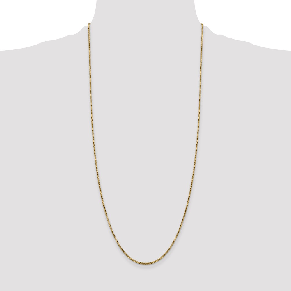 14K 30 inch 1.5mm Semi-Solid Round Box with Lobster Clasp Chain (BC140-30)