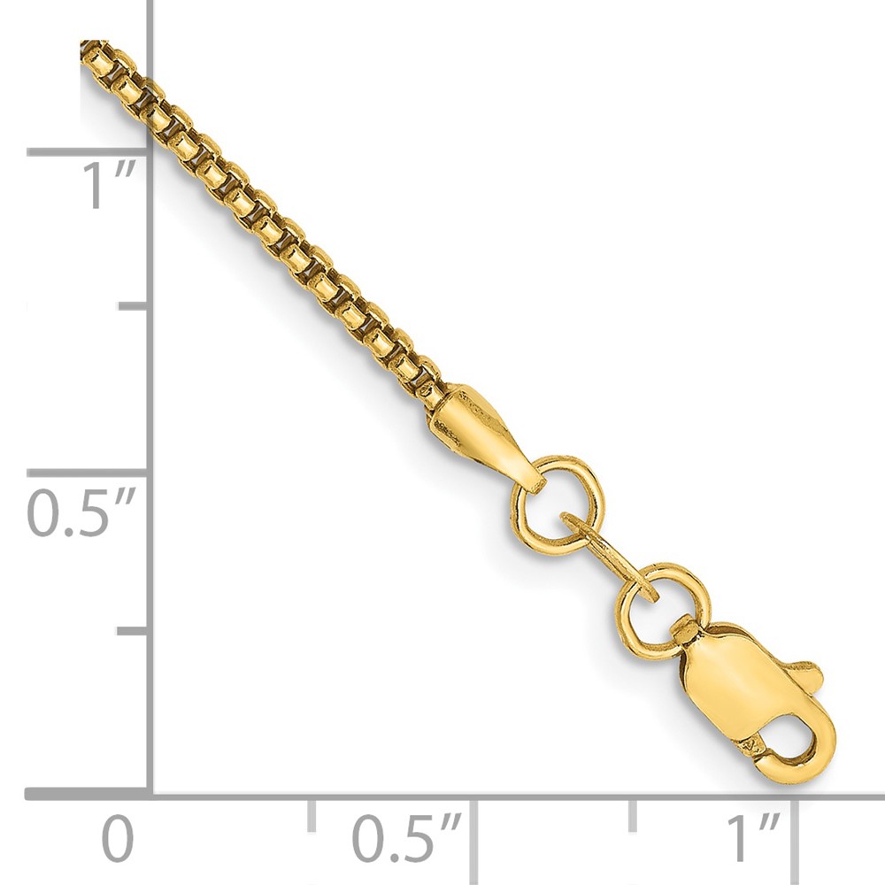 14K 7 inch 1.5mm Semi-Solid Round Box with Lobster Clasp Bracelet (BC140-7)