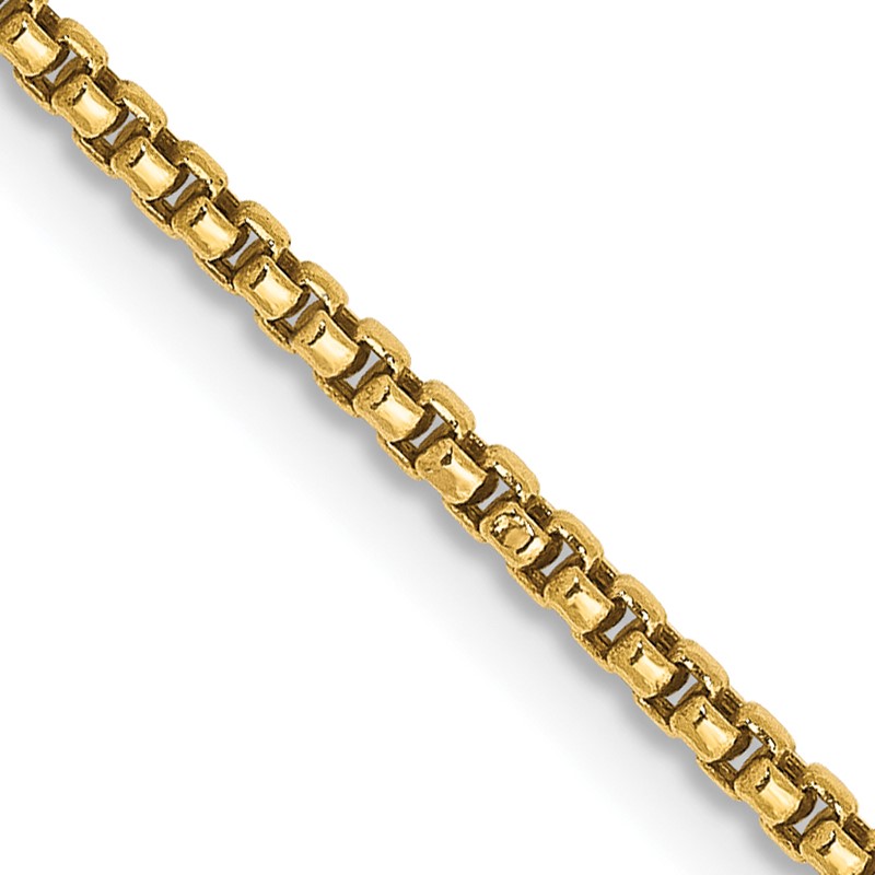 14K 24 inch 1.5mm Semi-Solid Round Box with Lobster Clasp Chain
