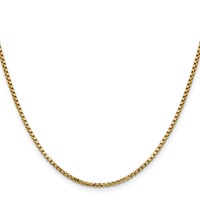 14K 1.75mm Yellow Gold Semi-Solid Round Box Chain with Lobster Clasp - 16in view 2