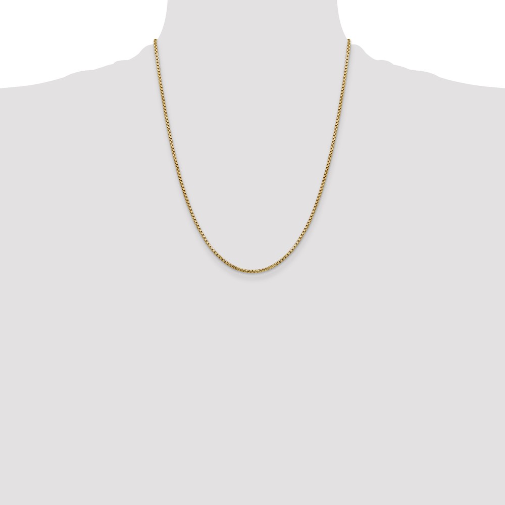 14K 22 inch 1.75mm Semi-Solid Round Box with Lobster Clasp Chain (BC141-22)