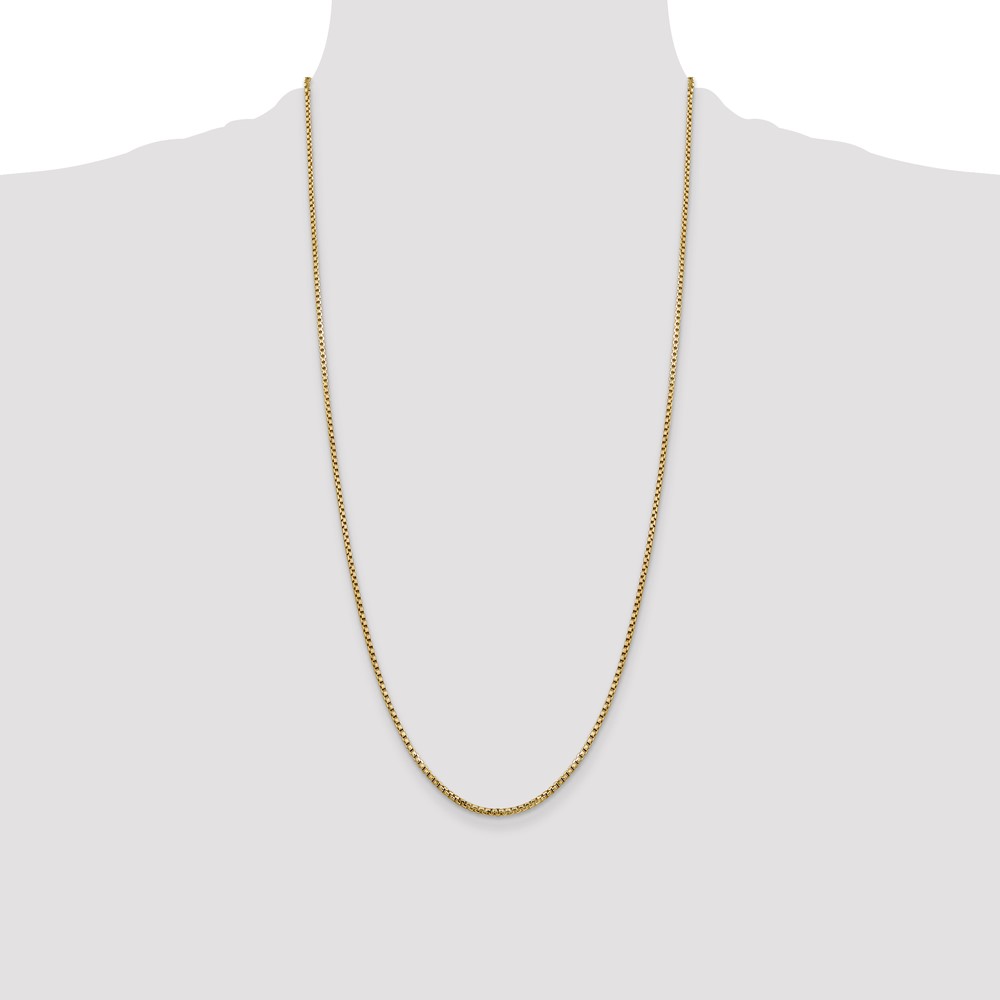 14K 28 inch 1.75mm Semi-Solid Round Box with Lobster Clasp Chain (BC141-28)