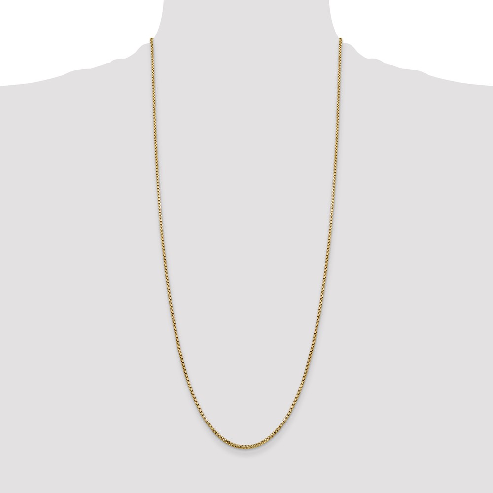 14K 30 inch 1.75mm Semi-Solid Round Box with Lobster Clasp Chain (BC141-30)