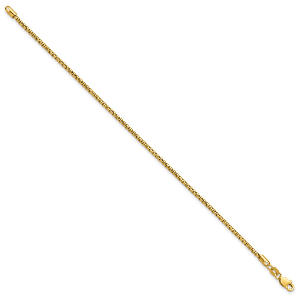 14K 7 inch 1.75mm Semi-Solid Round Box with Lobster Clasp Bracelet (BC141-7)