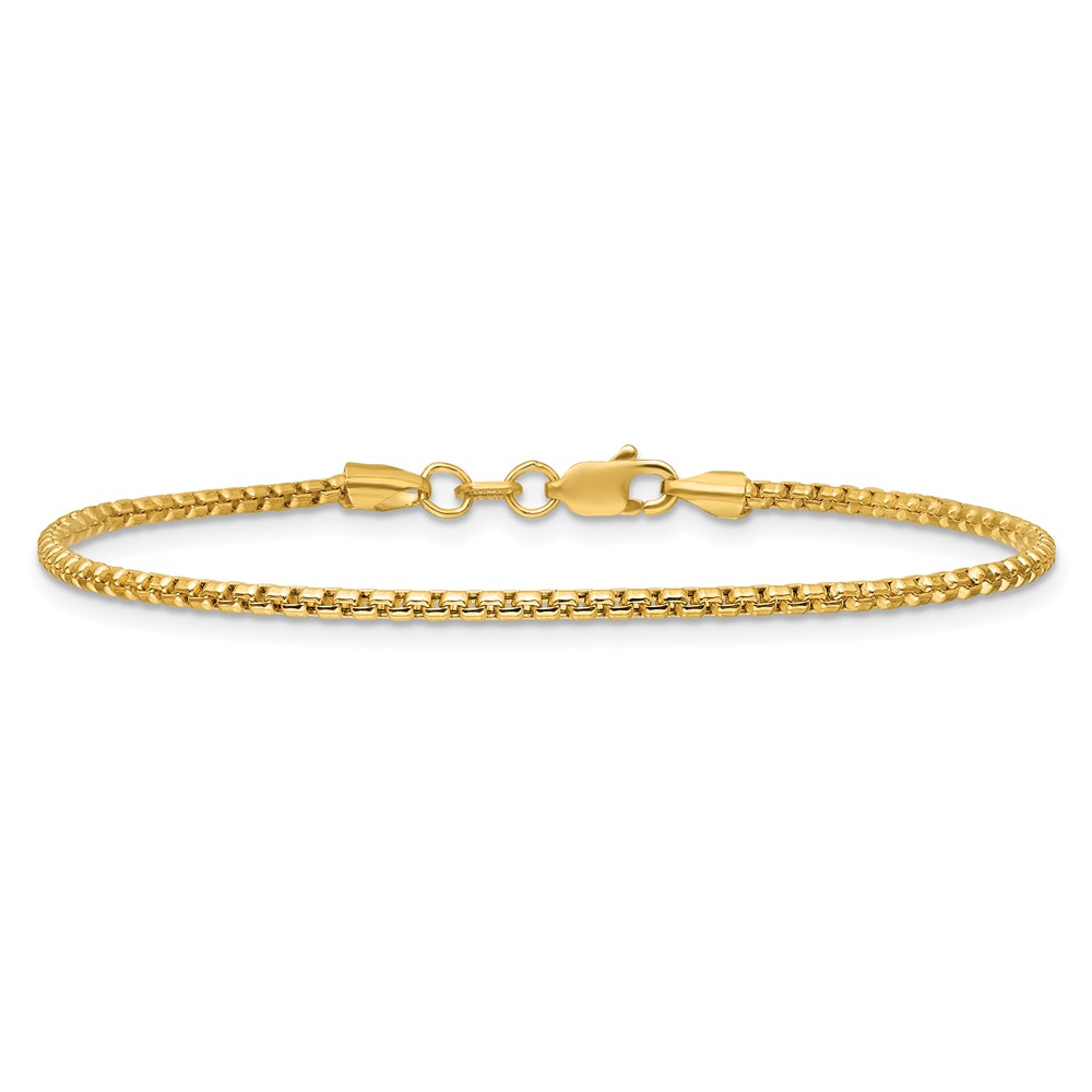 14K 7 inch 1.75mm Semi-Solid Round Box with Lobster Clasp Bracelet (BC141-7)