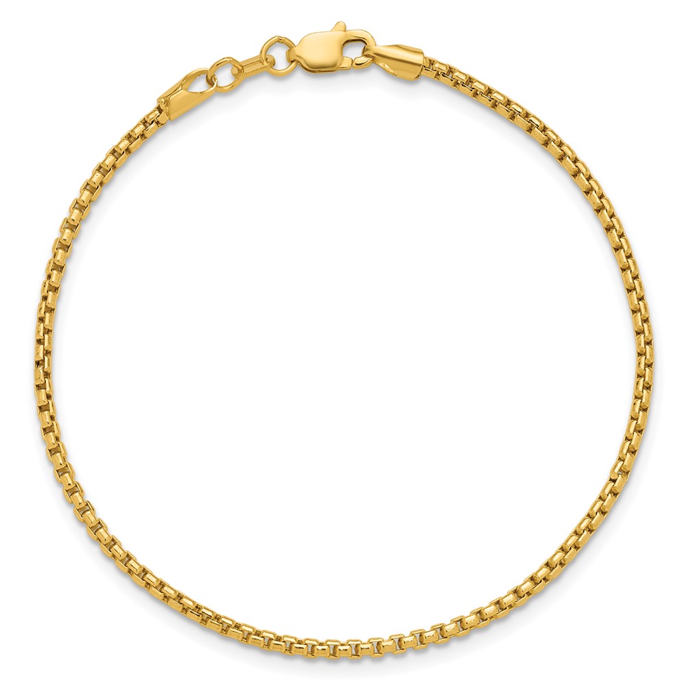 14K 7 inch 1.75mm Semi-Solid Round Box with Lobster Clasp Bracelet (BC141-7)