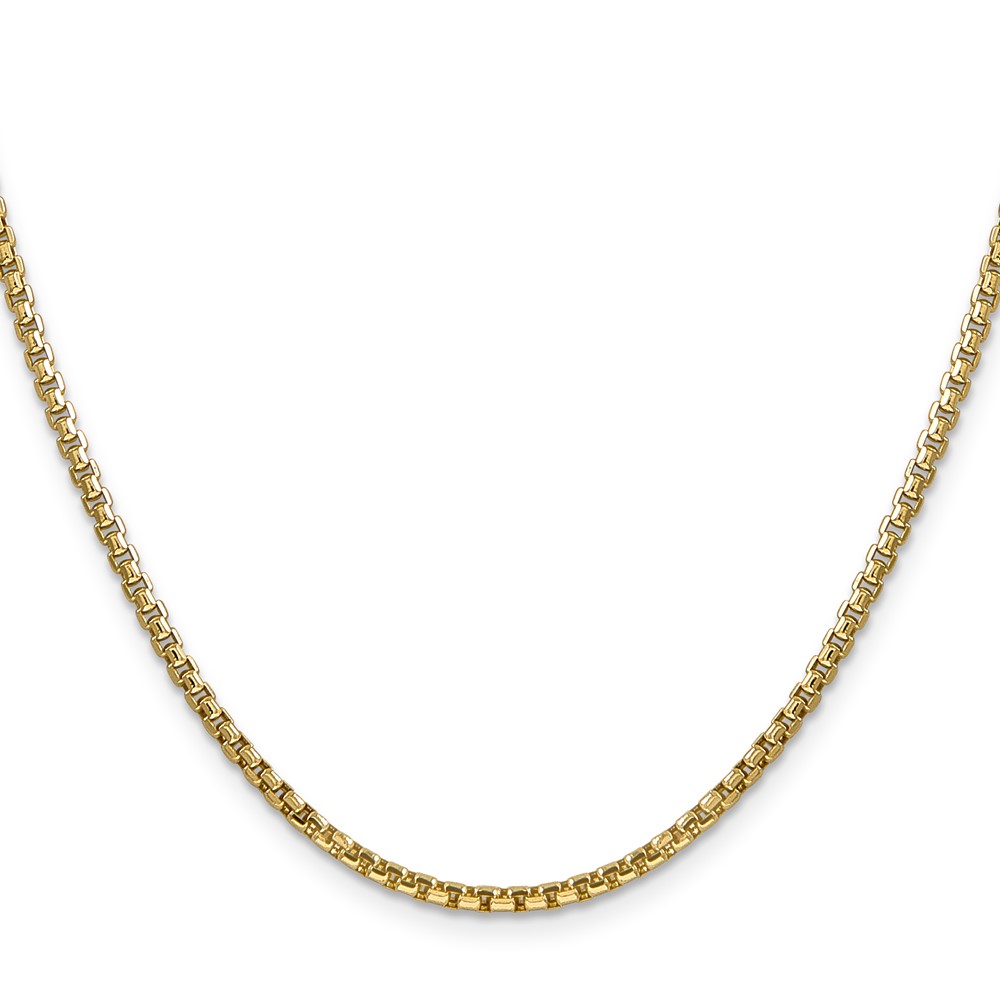 14K 18 inch 2.45mm Semi-Solid Round Box with Lobster Clasp Chain (BC142-18)