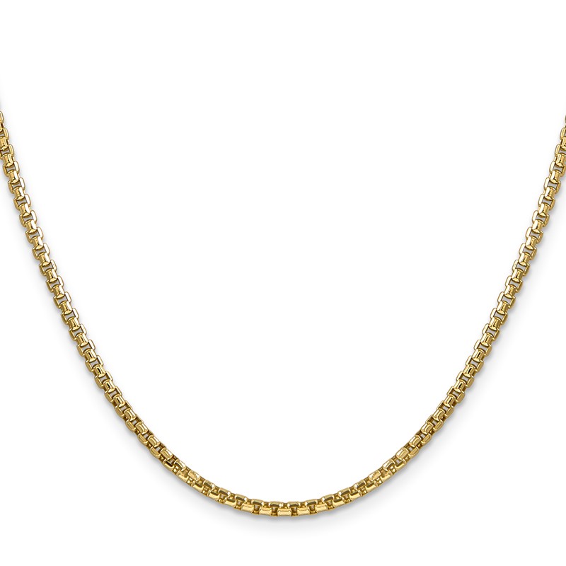 14K 30 inch 2.45mm Semi-Solid Round Box with Lobster Clasp Chain