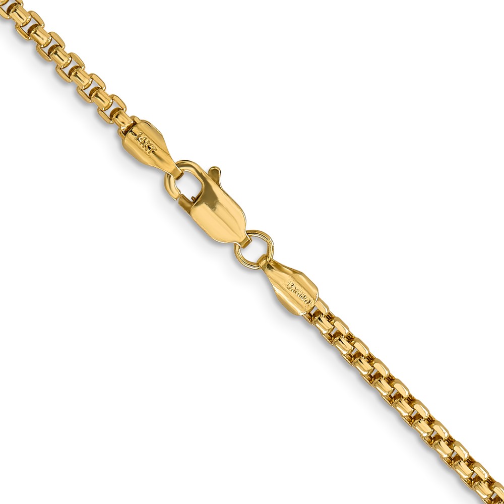 14K 18 inch 2.45mm Semi-Solid Round Box with Lobster Clasp Chain (BC142-18)