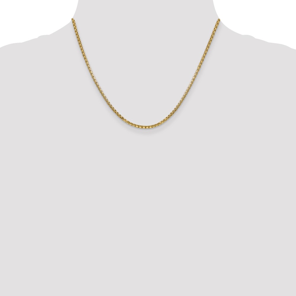 14K 18 inch 2.45mm Semi-Solid Round Box with Lobster Clasp Chain (BC142-18)