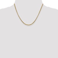 14K 2.45mm Yellow Gold Semi-Solid Round Box Chain with Lobster Clasp, 18" view 4