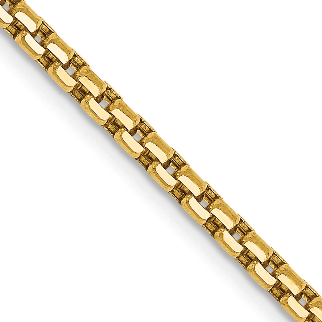 14K 18 inch 2.45mm Semi-Solid Round Box with Lobster Clasp Chain (BC142-18)