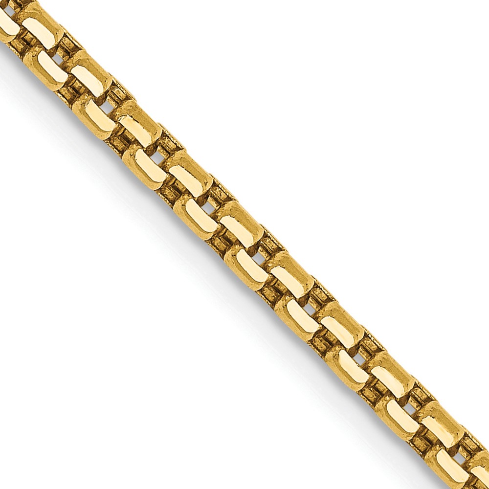 14K 18 inch 2.45mm Semi-Solid Round Box with Lobster Clasp Chain (BC142-18)