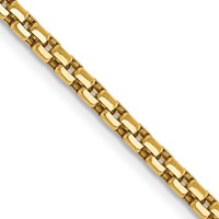 14K 2.45mm Yellow Gold Semi-Solid Round Box Chain with Lobster Clasp, 18" view 1