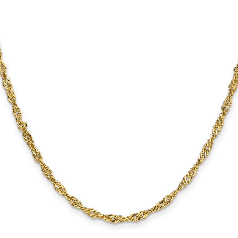 14K 20 inch 2.75mm Lightweight Singapore with Lobster Clasp Chain