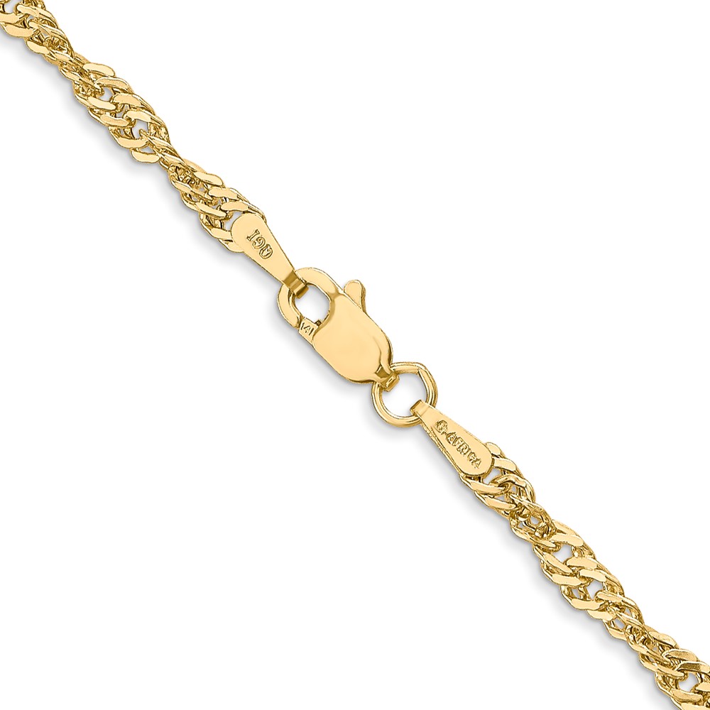 Pre-owned Superdealsforeverything Real 14kt Yellow Gold 2.75mm Lightweight Singapore Chain; 20 Inch; Lobster Clasp