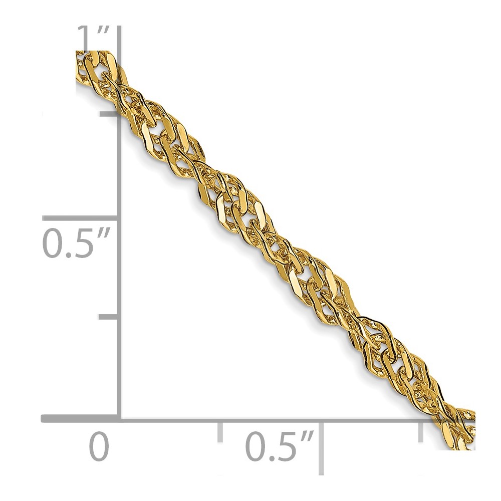 Pre-owned Superdealsforeverything Real 14kt Yellow Gold 2.75mm Lightweight Singapore Chain; 20 Inch; Lobster Clasp