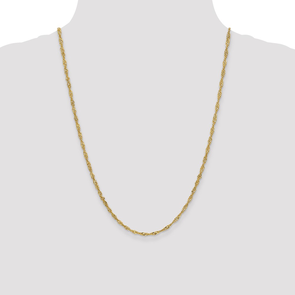 14K 24 inch 2.75mm Lightweight Singapore with Lobster Clasp Chain (BC149-24)