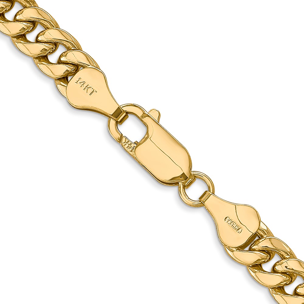 14K 18 inch 6mm Semi-Solid Miami Cuban with Lobster Clasp Chain (BC154-18)