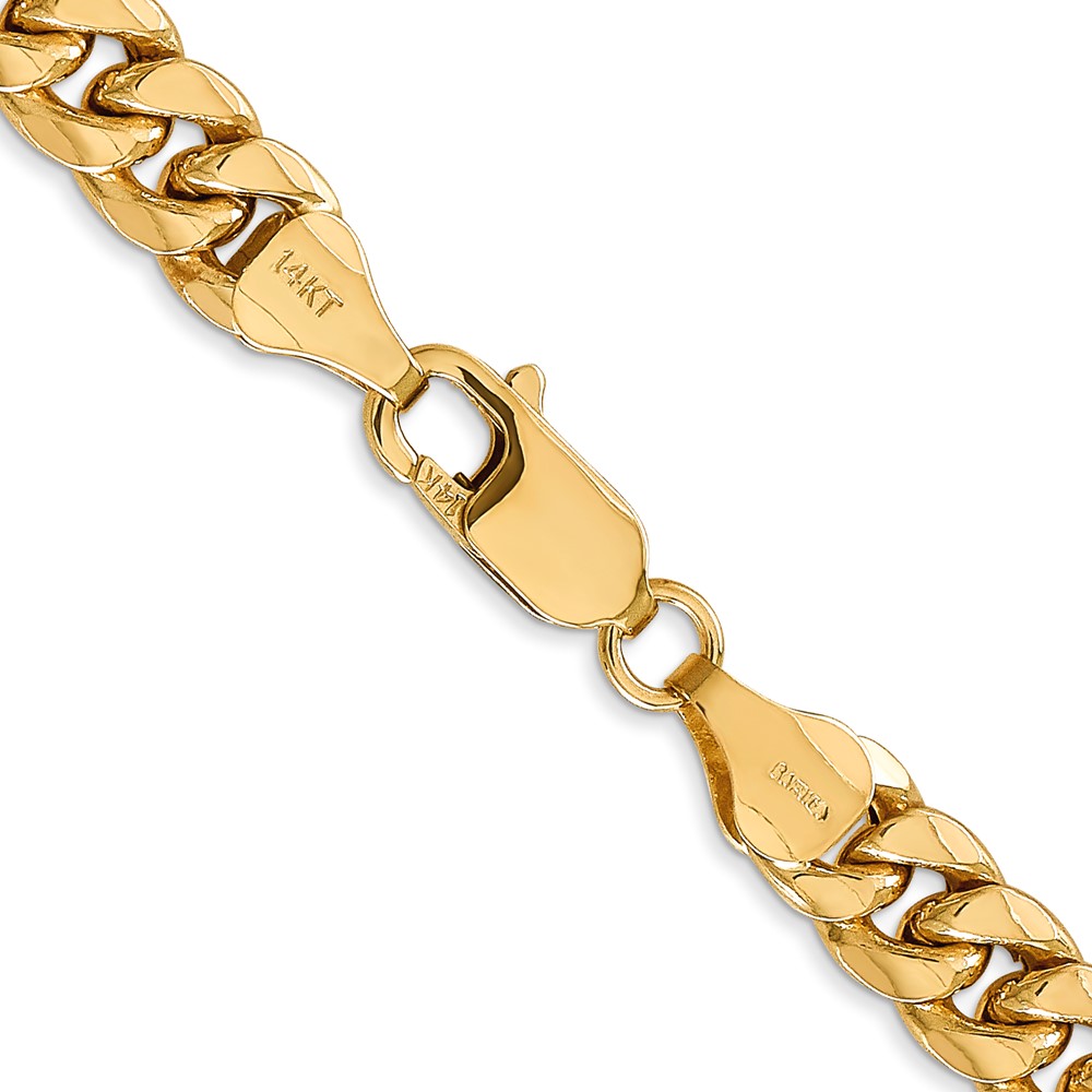14K 20 inch 6.75mm Semi-Solid Miami Cuban with Lobster Clasp Chain (BC155-20)