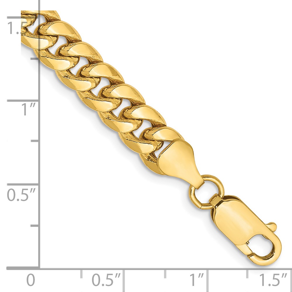 14K 7 inch 6.75mm Semi-Solid Miami Cuban with Lobster Clasp Bracelet (BC155-7)