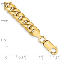 14K 6.75mm Yellow Gold Semi-Solid Miami Cuban Bracelet with Lobster Clasp, 7" view 2