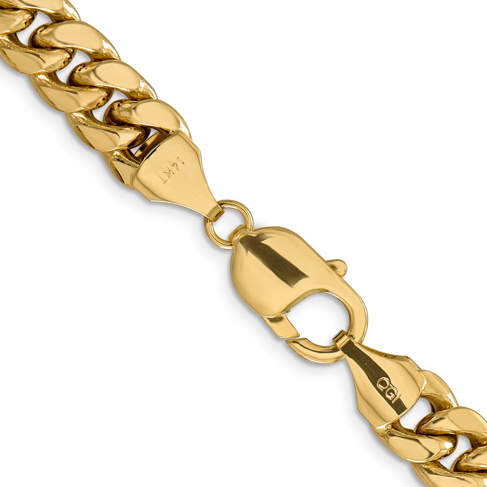 14K 22 inch 9.3mm Semi-Solid Miami Cuban with Lobster Clasp Chain (BC157-22)