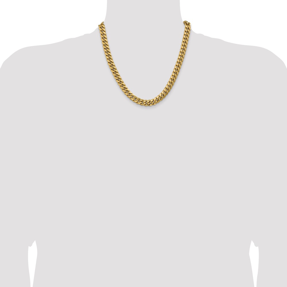 14K 20 inch 9.3mm Semi-Solid Miami Cuban with Lobster Clasp Chain (BC157-20)