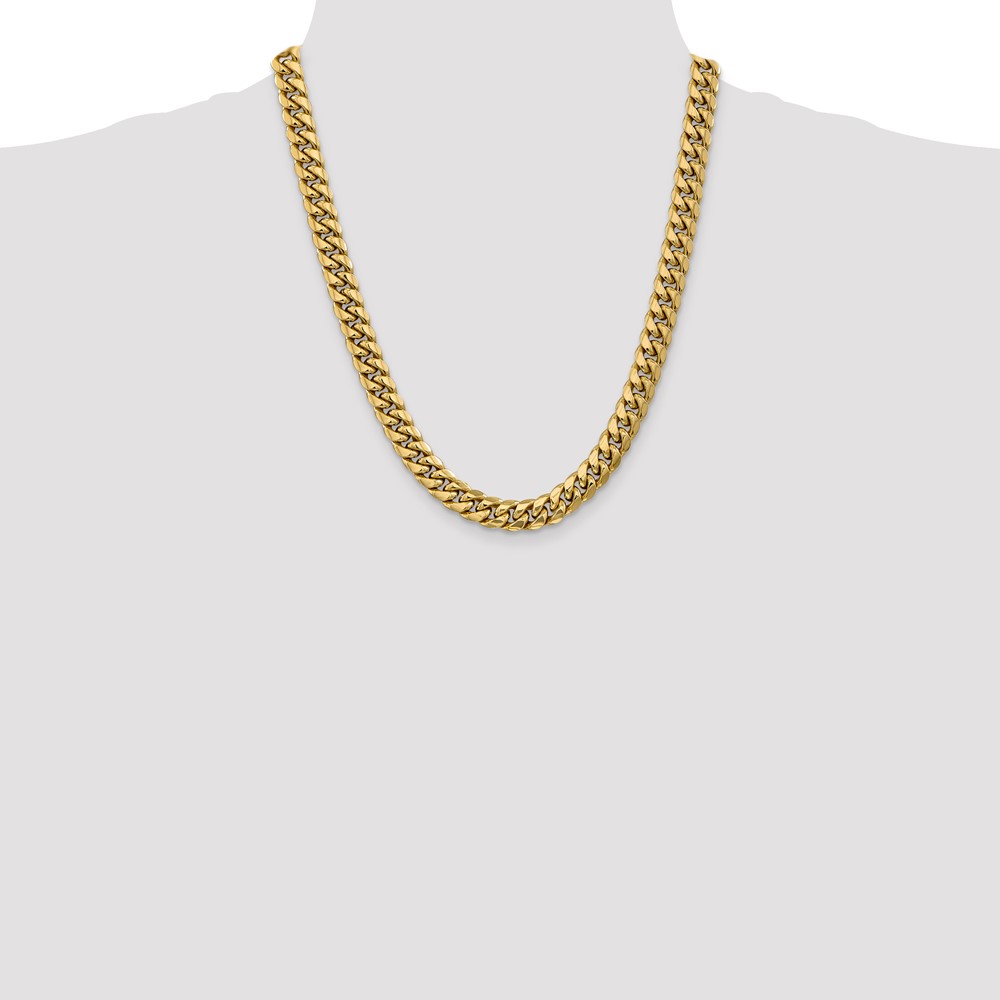 14K 22 inch 9.3mm Semi-Solid Miami Cuban with Lobster Clasp Chain (BC157-22)