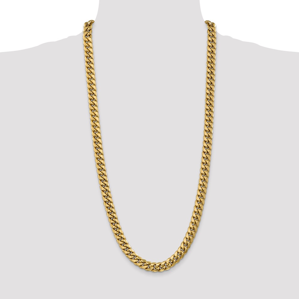 14K 30 inch 9.3mm Semi-Solid Miami Cuban with Lobster Clasp Chain (BC157-30)