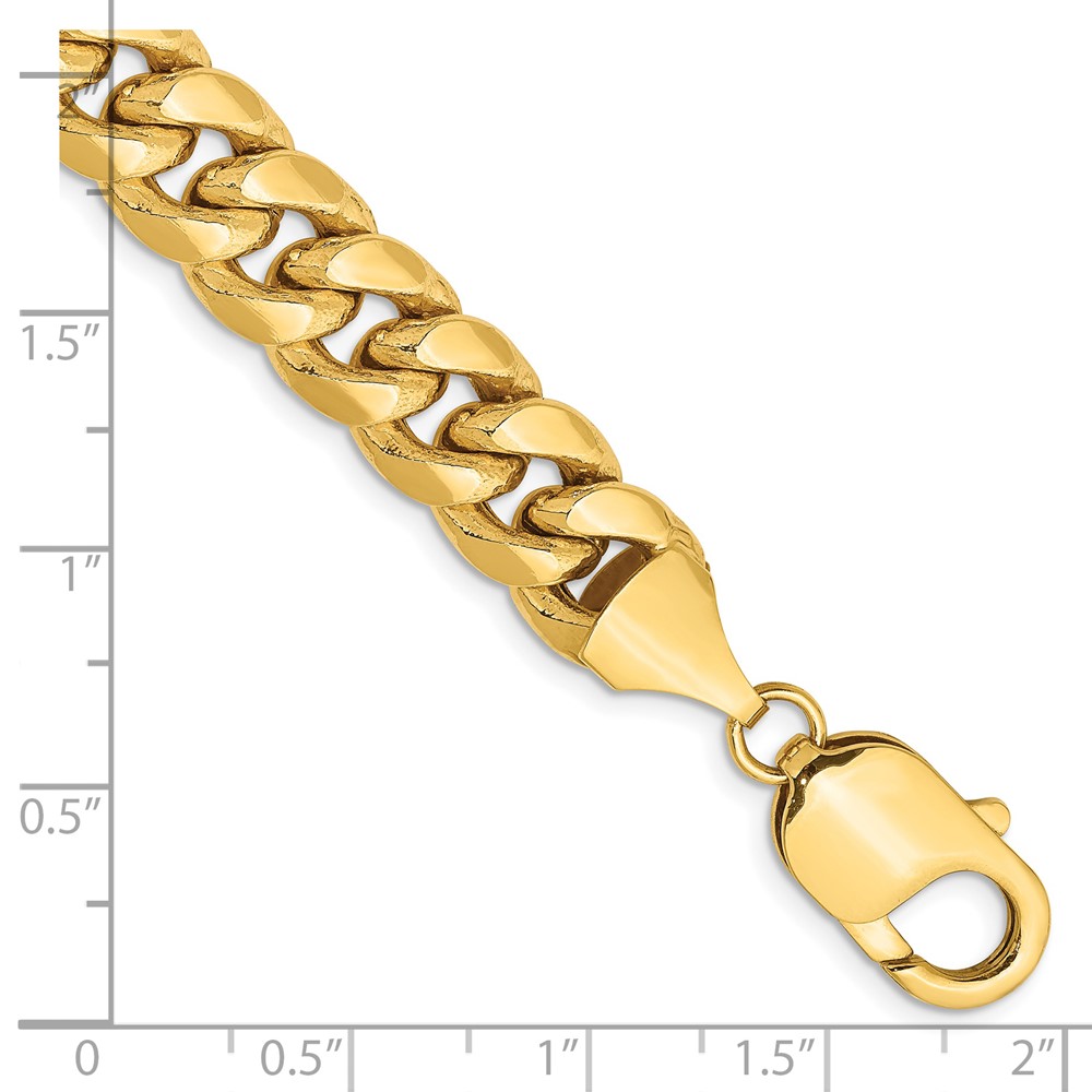 14K 9 inch 9.3mm Semi-Solid Miami Cuban with Lobster Clasp Chain (BC157-9)