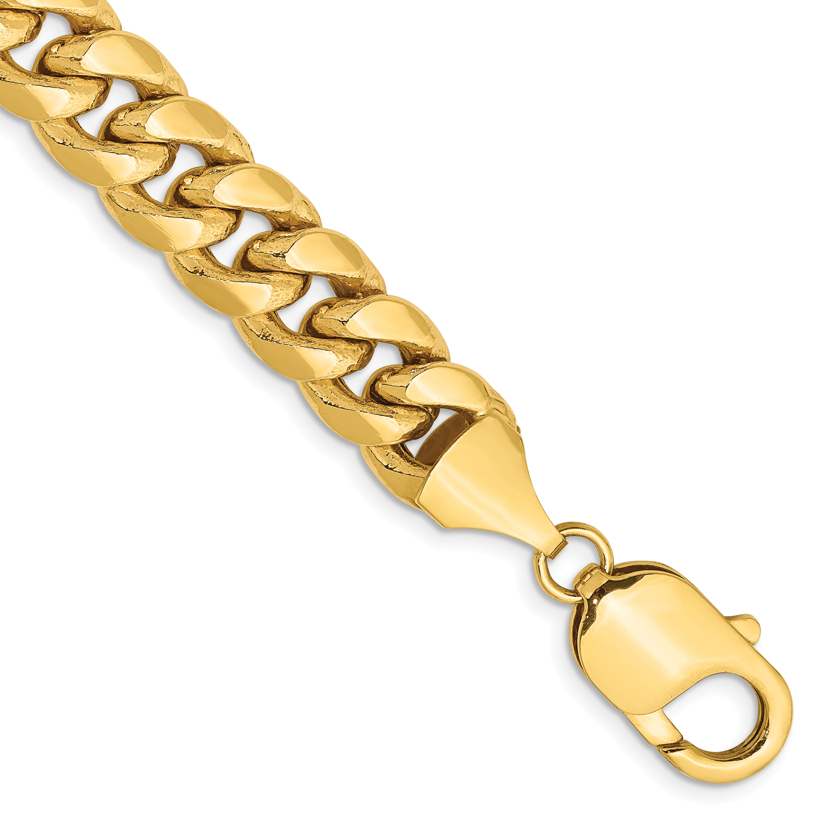 14K 8 inch 9.3mm Semi-Solid Miami Cuban with Lobster Clasp Bracelet (BC157-8)