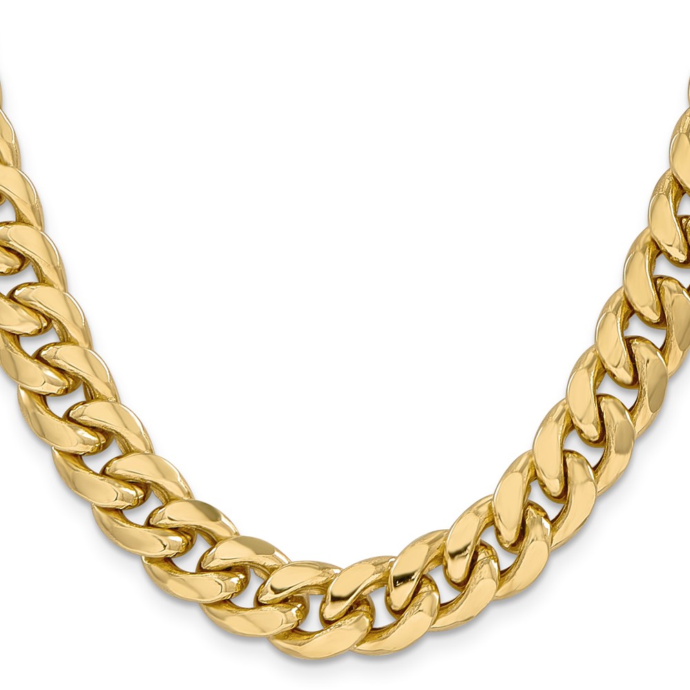 14K 24 inch 11mm Semi-Solid Miami Cuban with Lobster Clasp Chain (BC158-24)