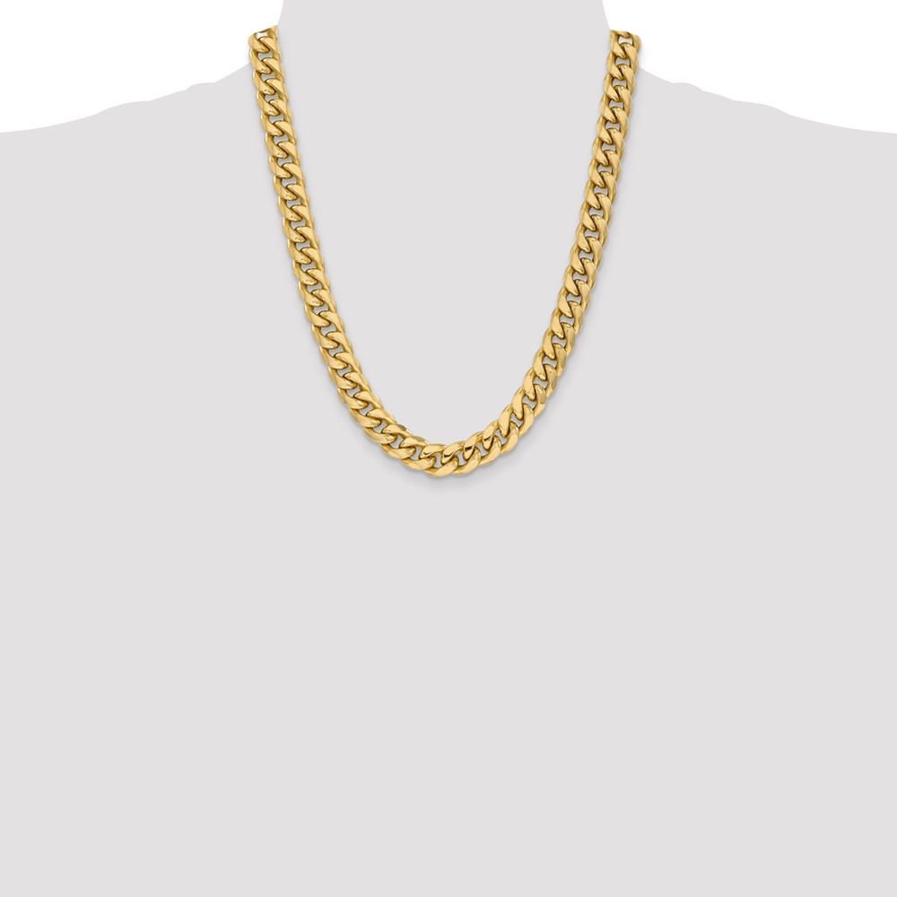 14K 22 inch 11mm Semi-Solid Miami Cuban with Lobster Clasp Chain (BC158-22)