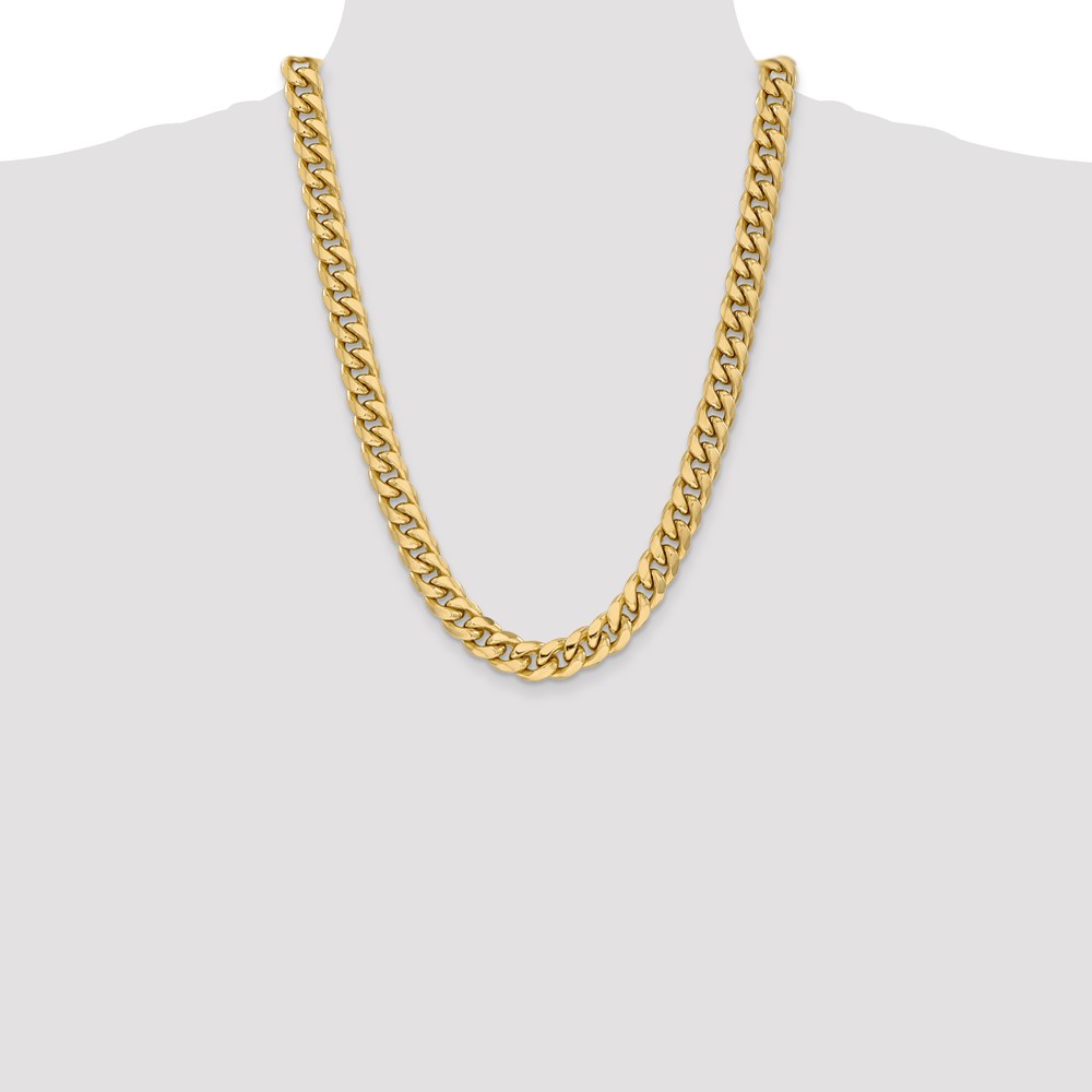 14K 24 inch 11mm Semi-Solid Miami Cuban with Lobster Clasp Chain (BC158-24)