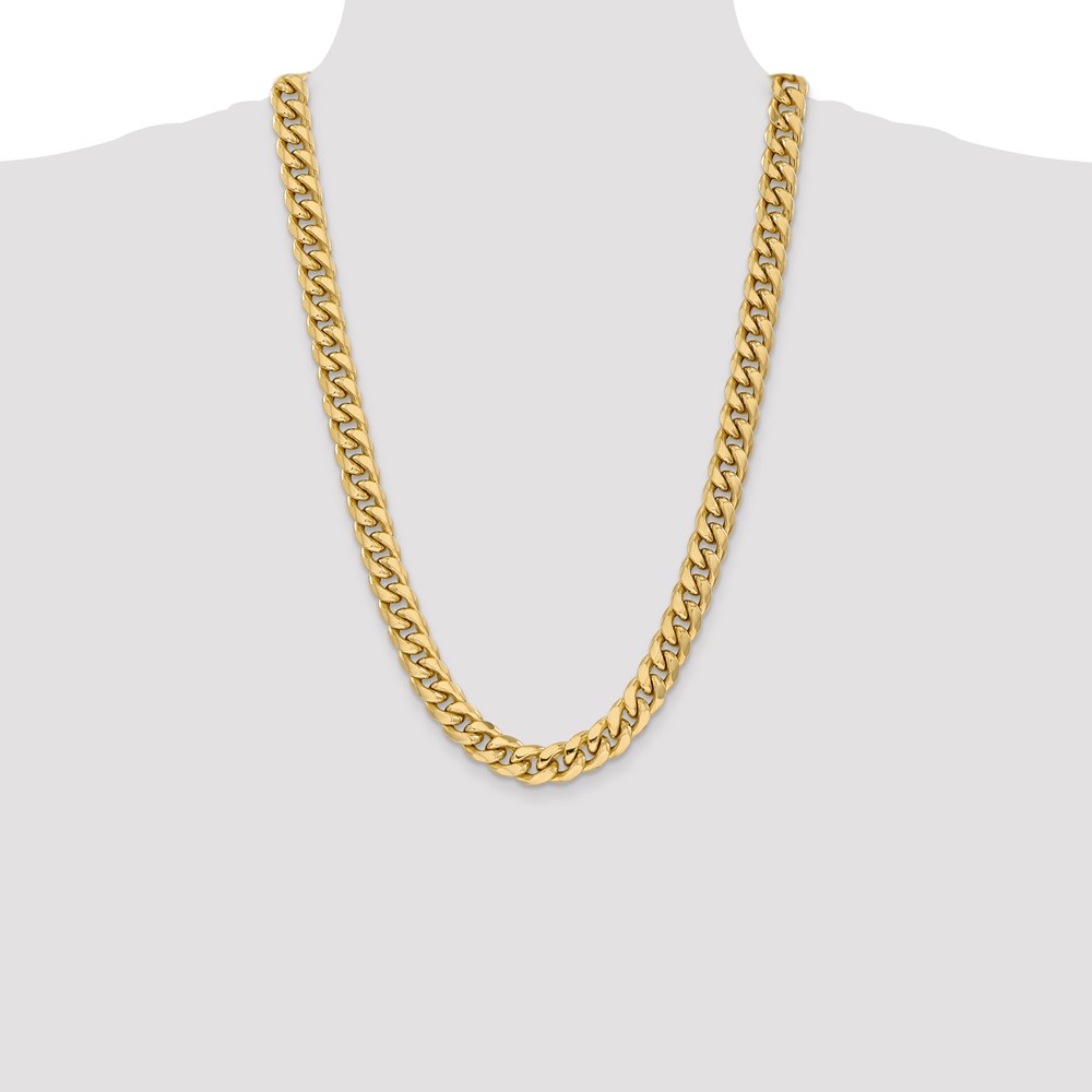 14K 26 inch 11mm Semi-Solid Miami Cuban with Lobster Clasp Chain (BC158-26)