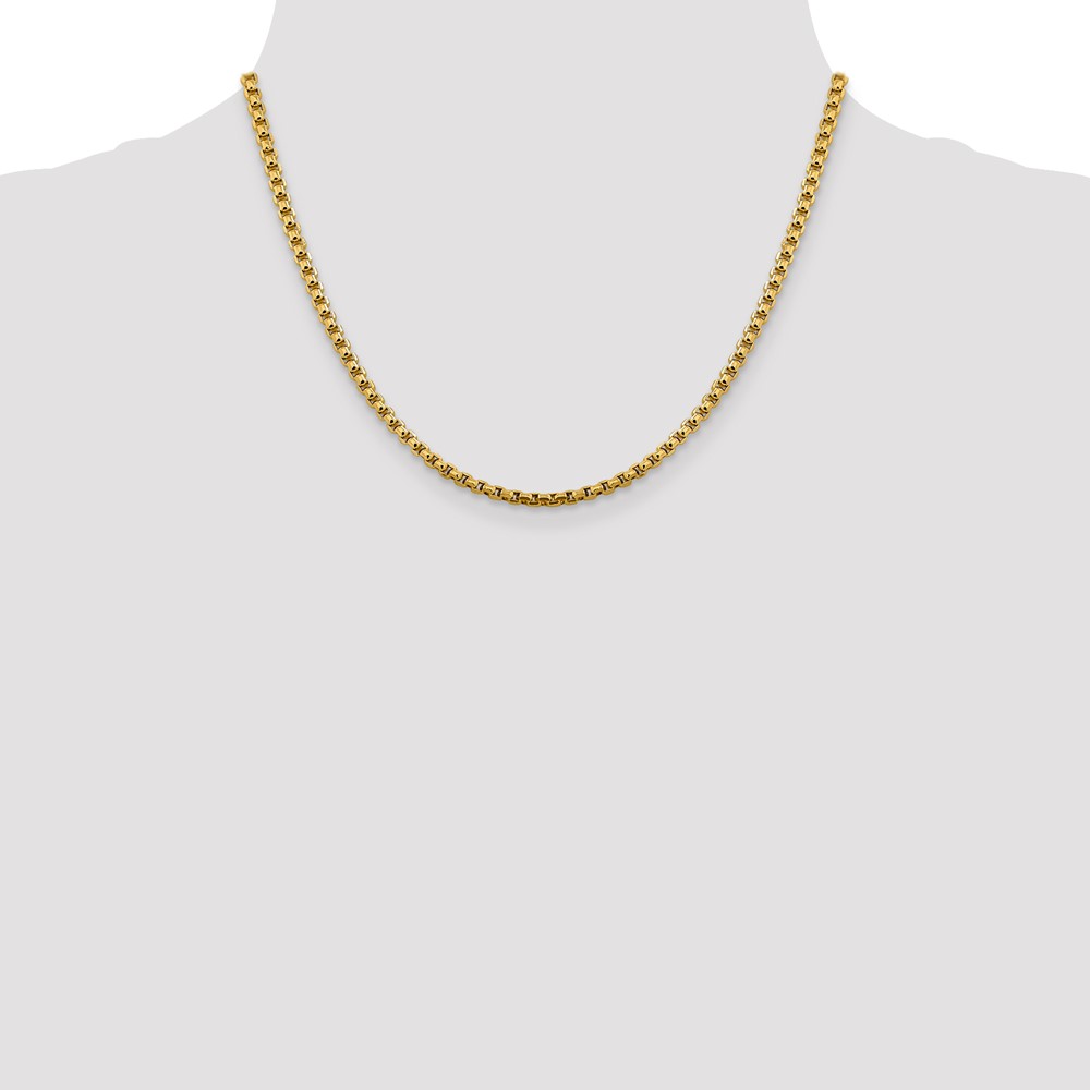 14K 18 inch 3.6mm Semi-Solid Round Box with Lobster Clasp Chain (BC163-18)