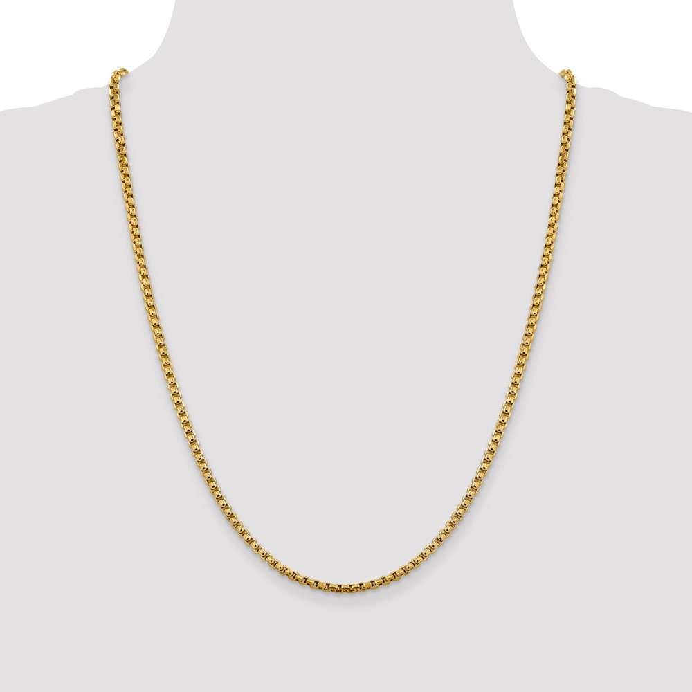 14K 24 inch 3.6mm Semi-Solid Round Box with Lobster Clasp Chain (BC163-24)
