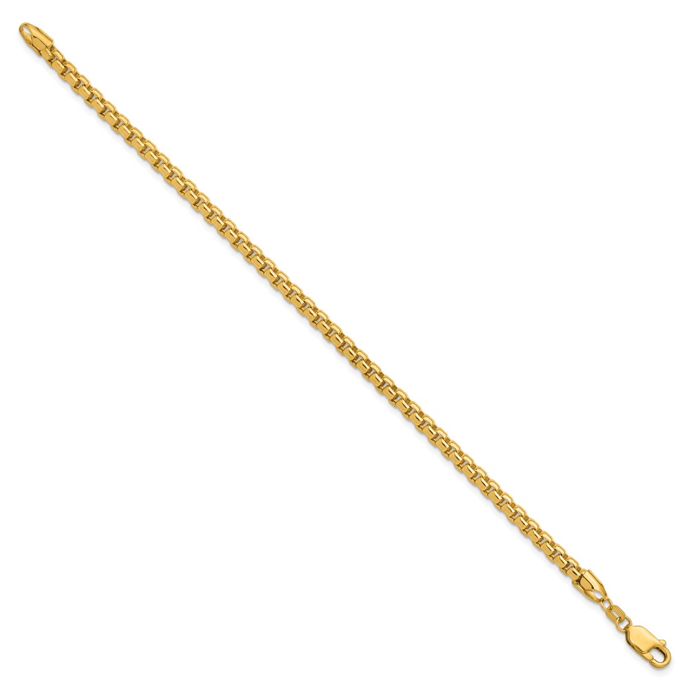 14K 7 inch 3.6mm Semi-Solid Round Box with Lobster Clasp Bracelet (BC163-7)