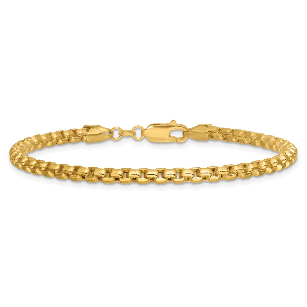 14K 7 inch 3.6mm Semi-Solid Round Box with Lobster Clasp Bracelet (BC163-7)