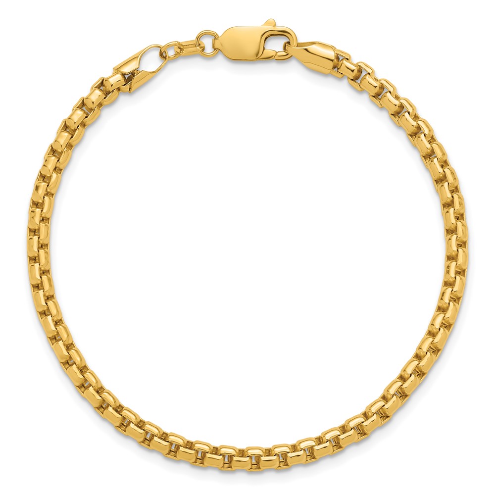 14K 7 inch 3.6mm Semi-Solid Round Box with Lobster Clasp Bracelet (BC163-7)