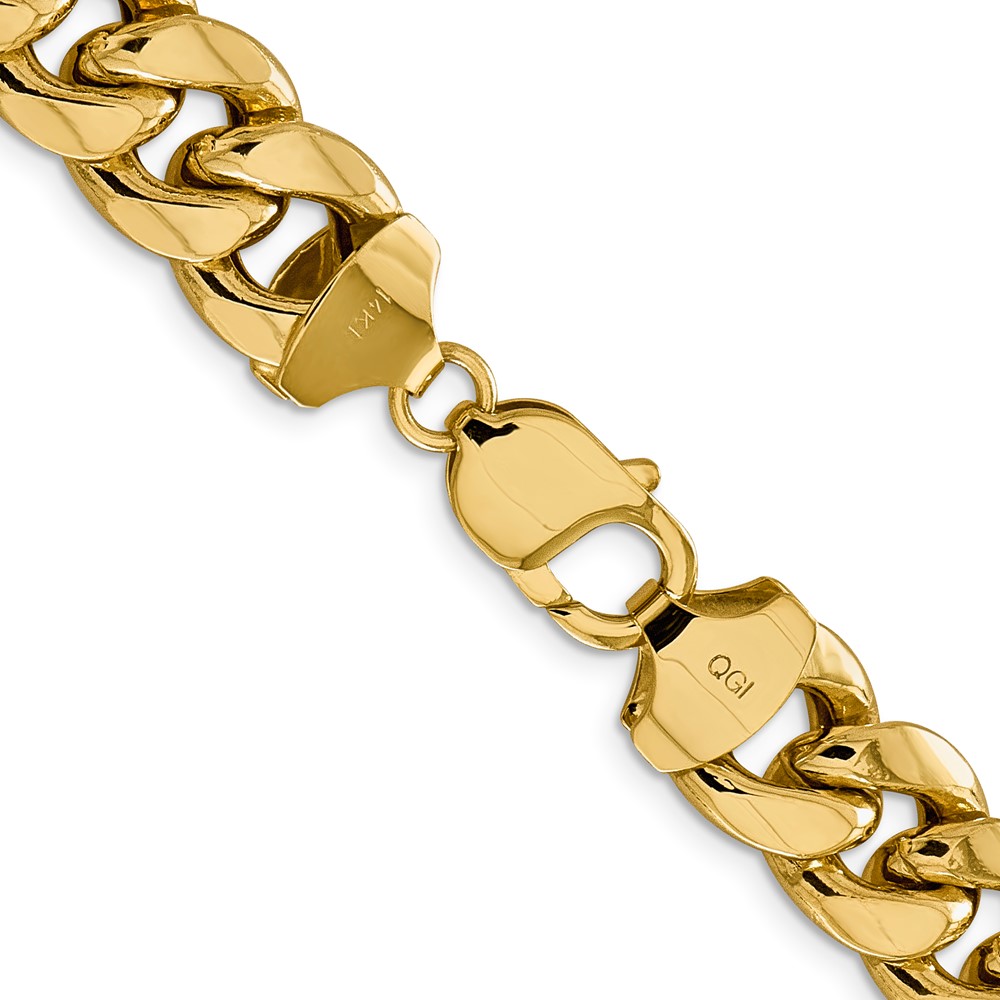 14K 24 inch 13.2mm Semi-Solid Miami Cuban with Lobster Clasp Chain (BC164-24)