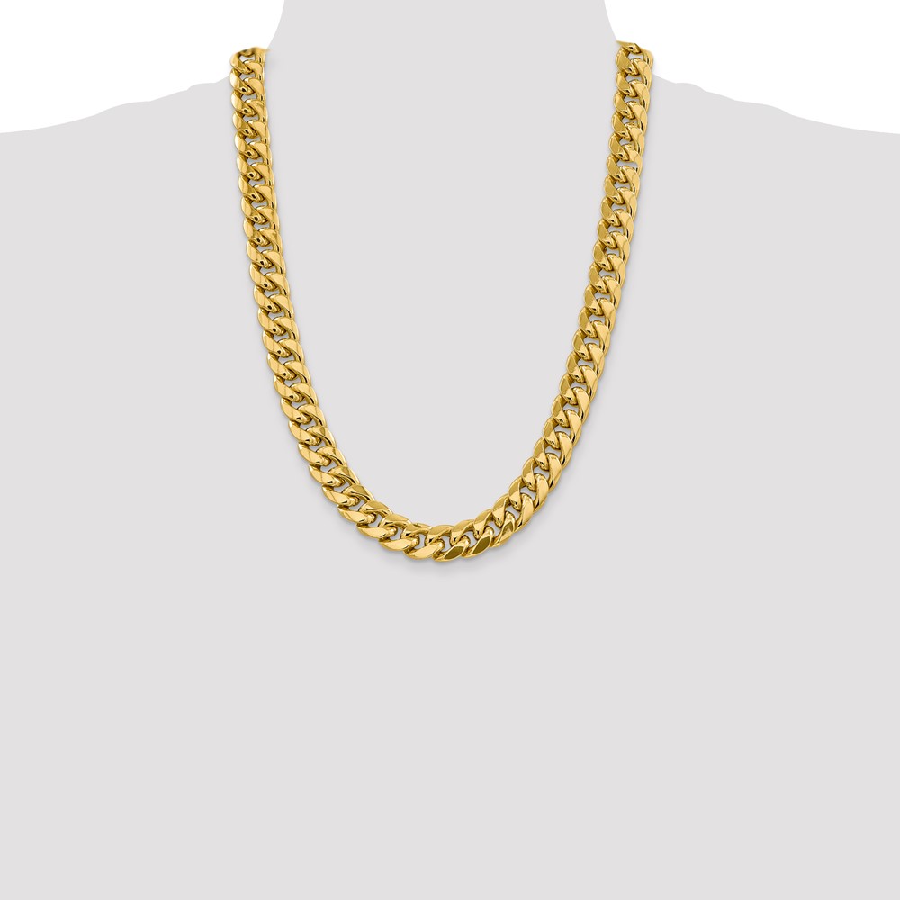 14K 24 inch 13.2mm Semi-Solid Miami Cuban with Lobster Clasp Chain (BC164-24)
