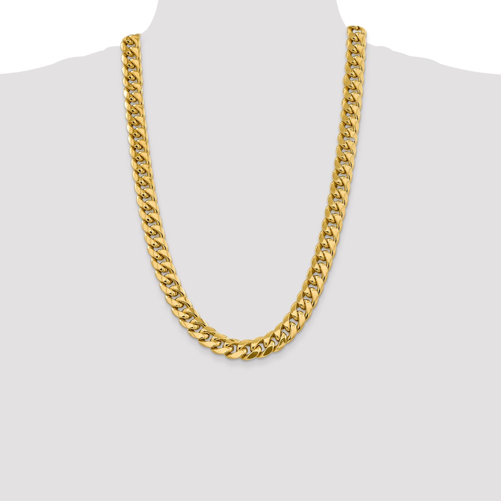 14K 26 inch 13.2mm Semi-Solid Miami Cuban with Lobster Clasp Chain (BC164-26)