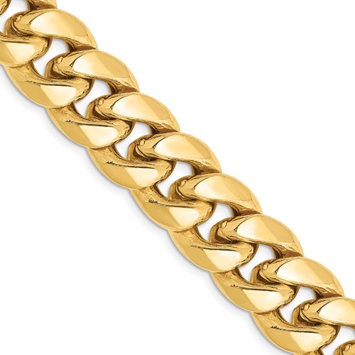 14K 26 inch 13.2mm Semi-Solid Miami Cuban with Lobster Clasp Chain