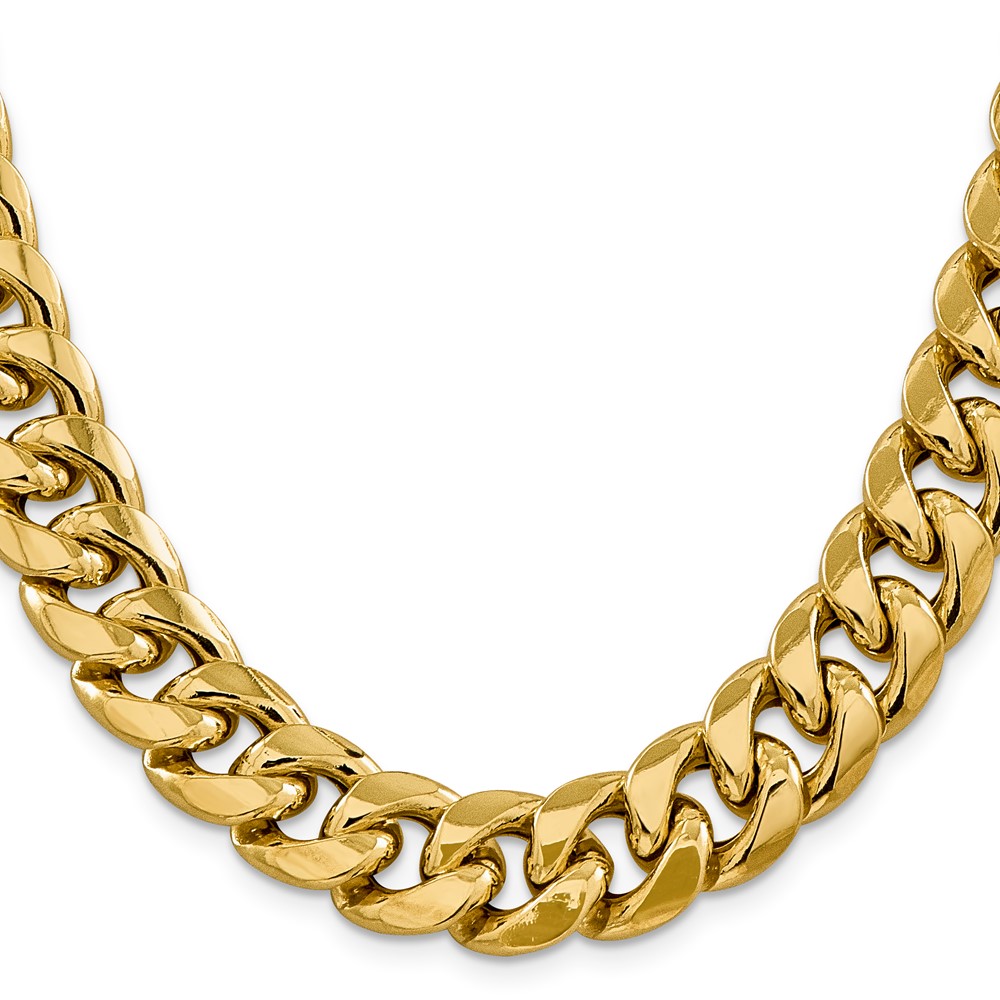 14K 24 inch 15mm Semi-Solid Miami Cuban with Lobster Clasp Chain (BC165-24)